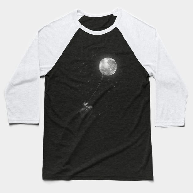 Pull Moon Baseball T-Shirt by nicebleed